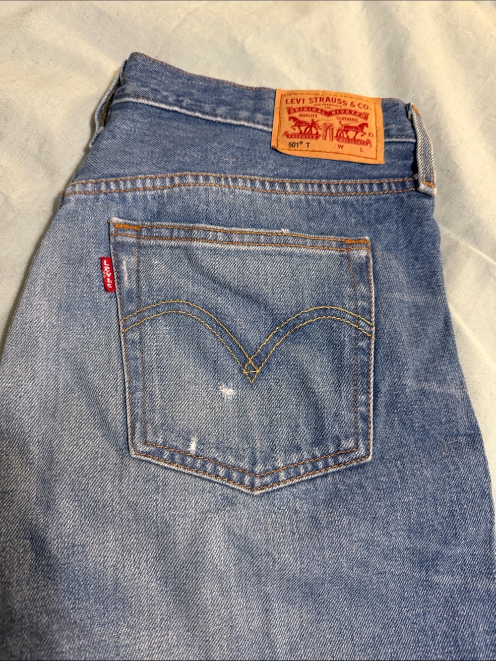 Levi's 501 T Light Blue ankle jeans 29x28